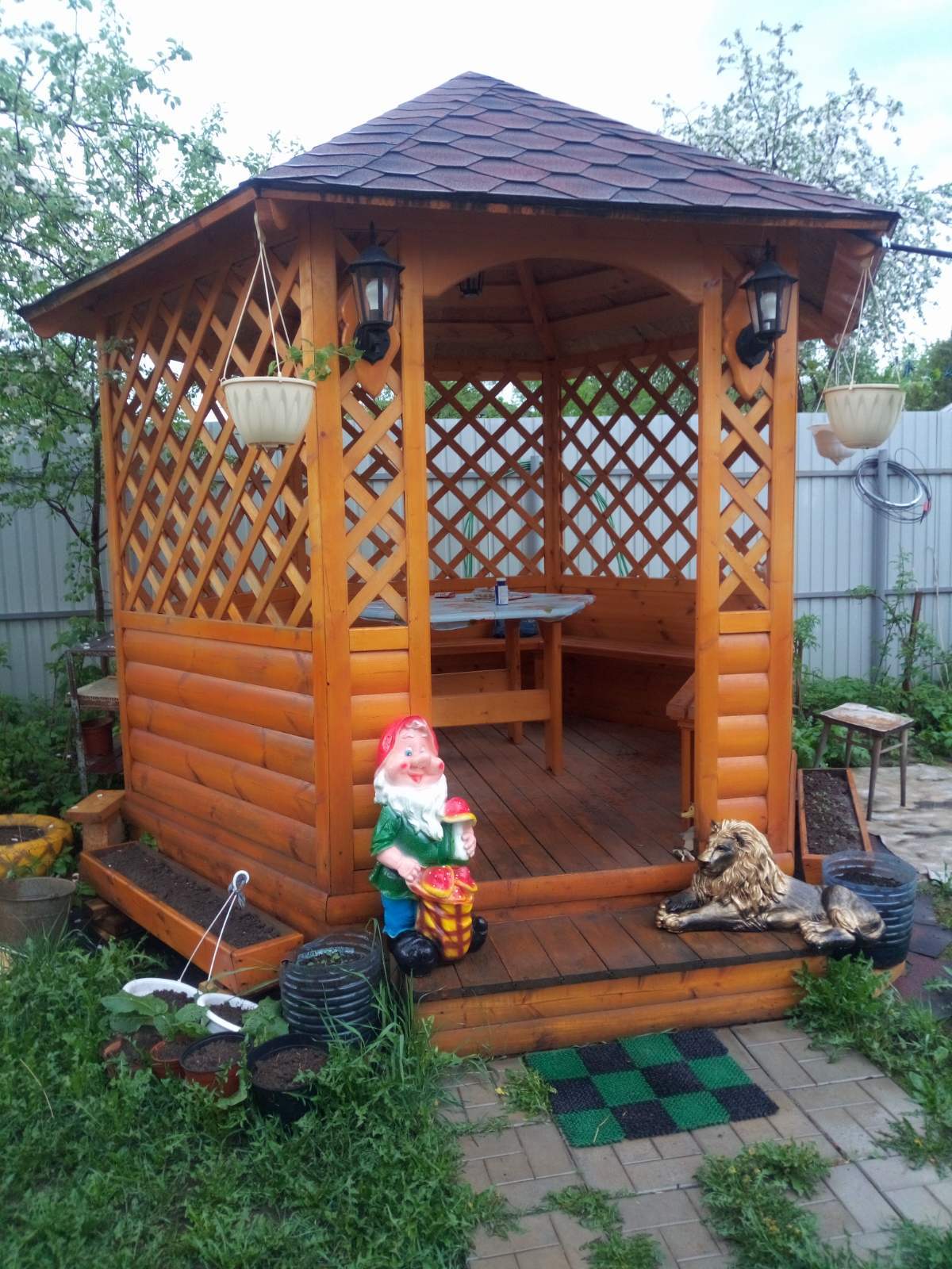 шестигранные беседки